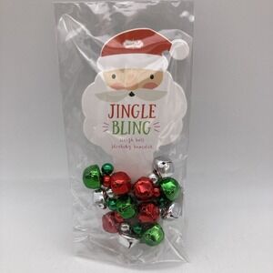 Mudpie Jingle Bling Bracelet New Red Green Bells Stretchy Christmas Fun Party